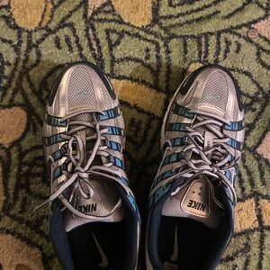 Nike Men's Silver and Blue Athletic Shoes